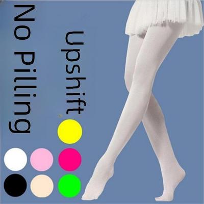 Sametové 90D Jarní/Letní Tenké Bílé Dětské Baletní Taneční Punčocháče