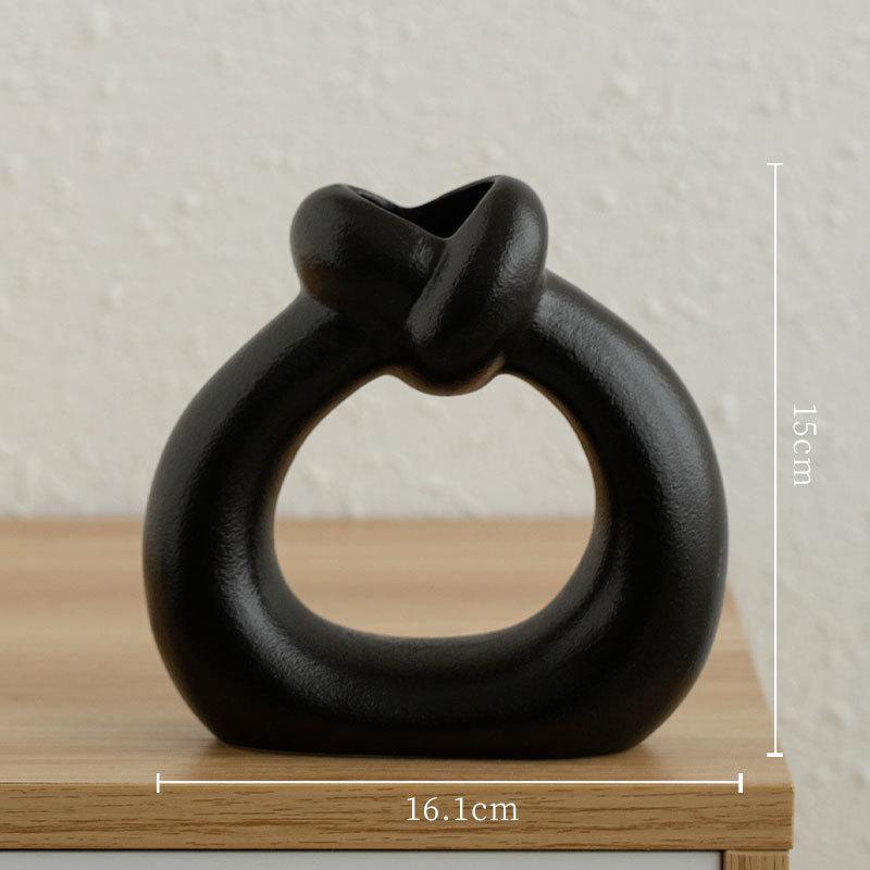 Nordic Cream Style Ceramic Vase - Unique Shape for High-Grade Home Decor