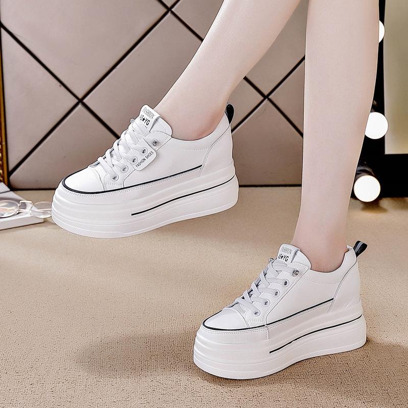 Inner heightening platform casual shoes autumn season new dad shoes elastic band single shoes