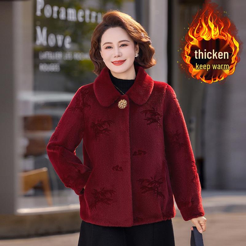 

Women s Faux Fur Mink Velvet Jacket – Short, Stylish, Leather-Fur Blend, Age-Defying Winter Coat 3XL (120-135 lbs) вино красного