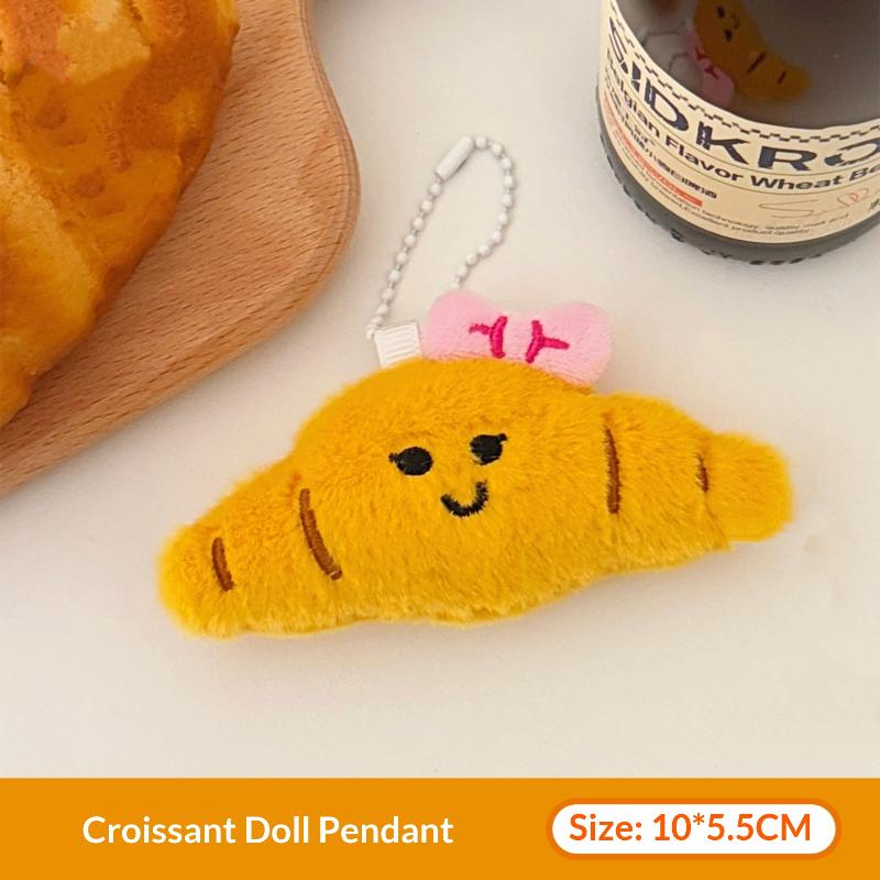 1Pc Cute Plush Gourmet Crocodile Doll Pendant Keychain Kawaii Cartoon Bread Doll Pendant Backpack Decoration Accessories Gifts