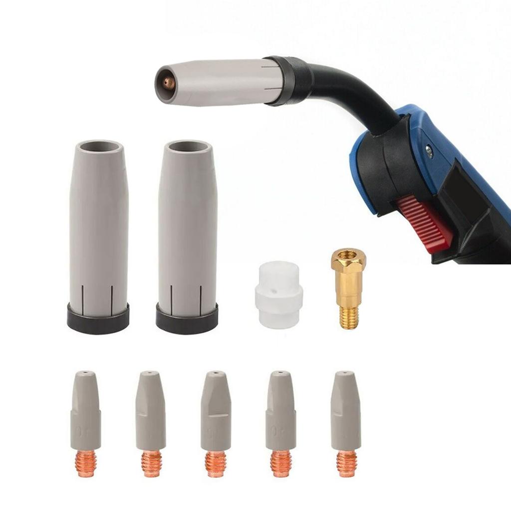 9pcs Conductive Nozzle Rods High Efficiency & Durability Conductive Nozzles Set Simple Installs for 24KD Welding Guns