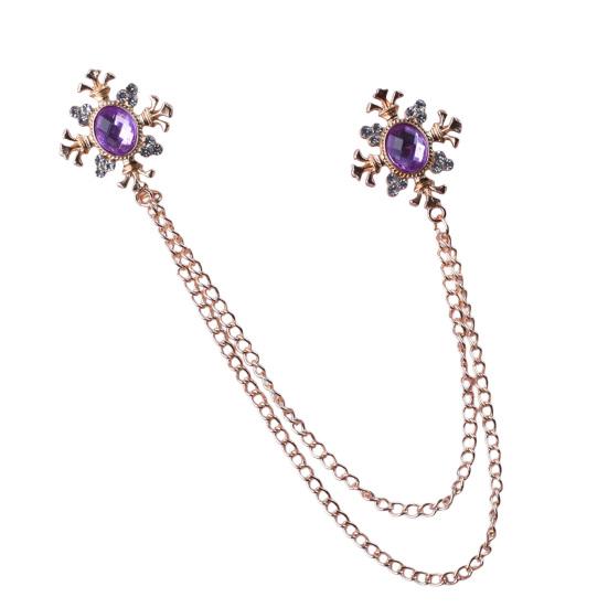 Suit Brooch for Men & Women Double Staggered Metal Hanging