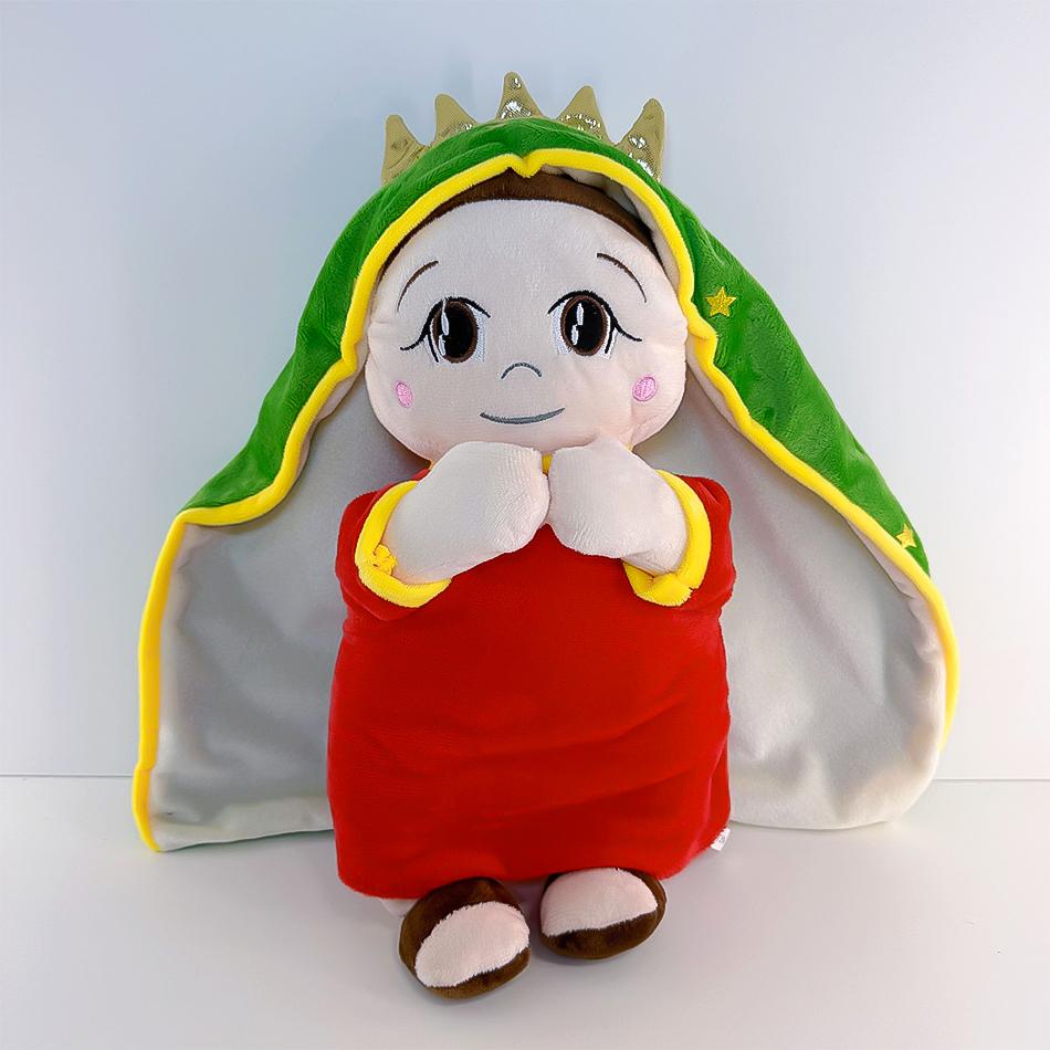 30cm Jesus Virgin Mary Soothe Plush Toy Soft Soothing Doll Jesus Plush Toys Kids Sleep Companion Toy Sound and Light Dolls Gift