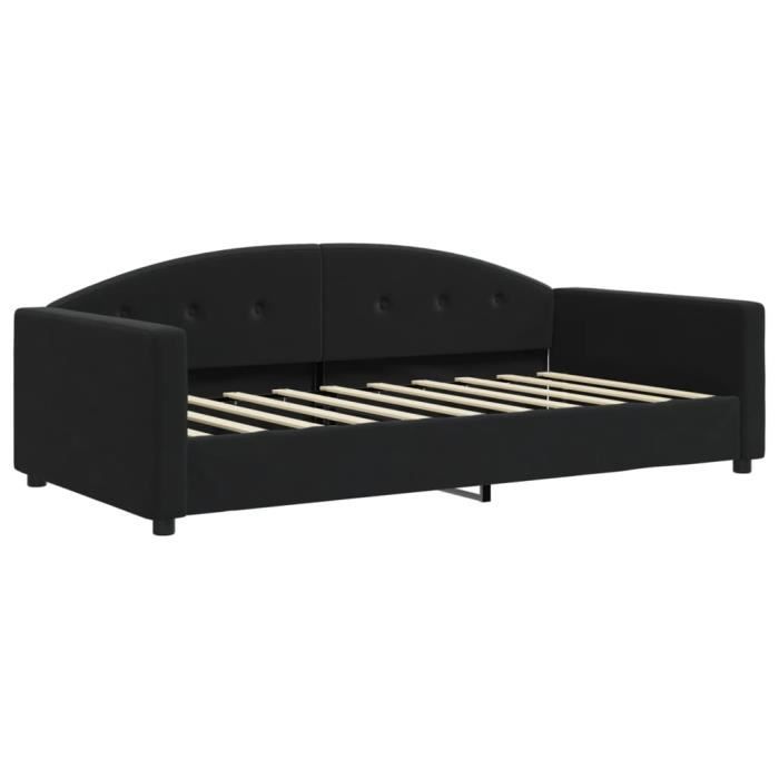 VidaXL Lit de jour avec matelas noir 90x190 cm velours 3197292