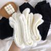 1/2/3/4 Pairs Cute Mink Plush White Black Women Socks Autumn Winter Elastic Thickened Lovely Thermal Coral Velvet Sleep Sock