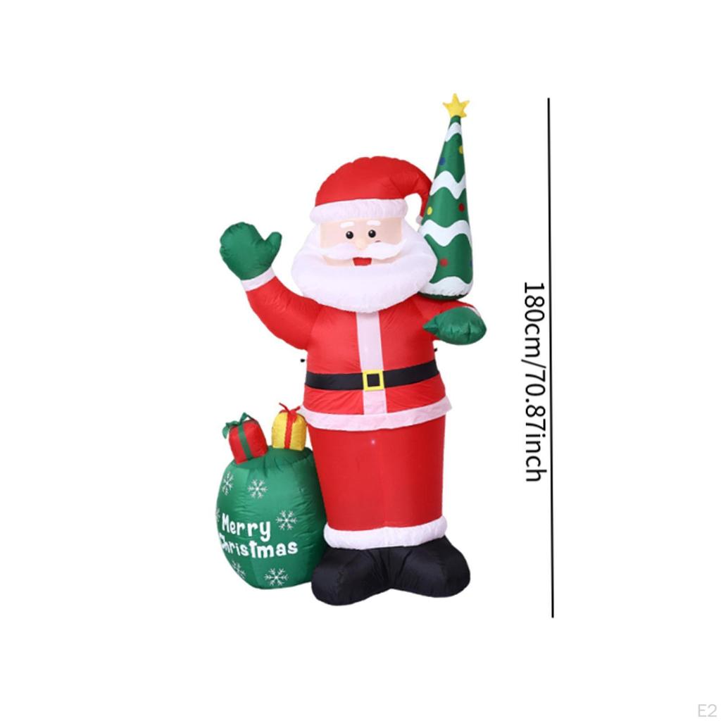 Christmas Inflatable Santa 180cm Standing Built in LED for Winter Patio Lawn