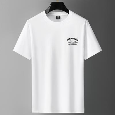 T-shirt à manches courtes et col rond pour homme en pur coton de grande taille S-6XL