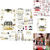 Graduation Photo Booth Props Set With 26pcs Paper Handheld Frames For Party Decorations