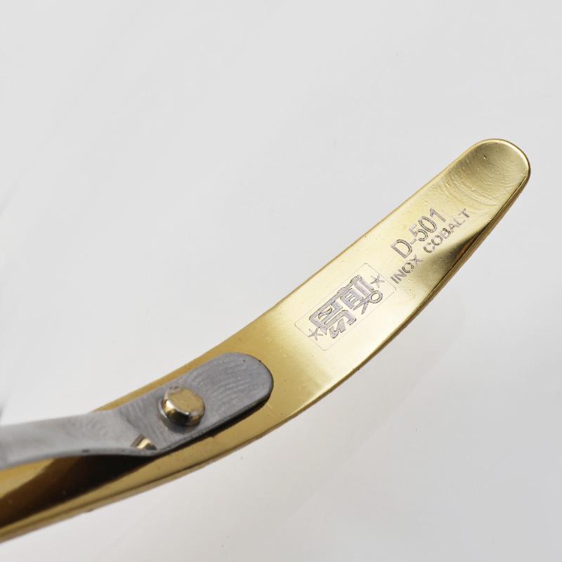 Gold Stainless Steel Cuticle Scissors D-501: Easy Cut Hangnail & Nail Care Remover Tweezers.