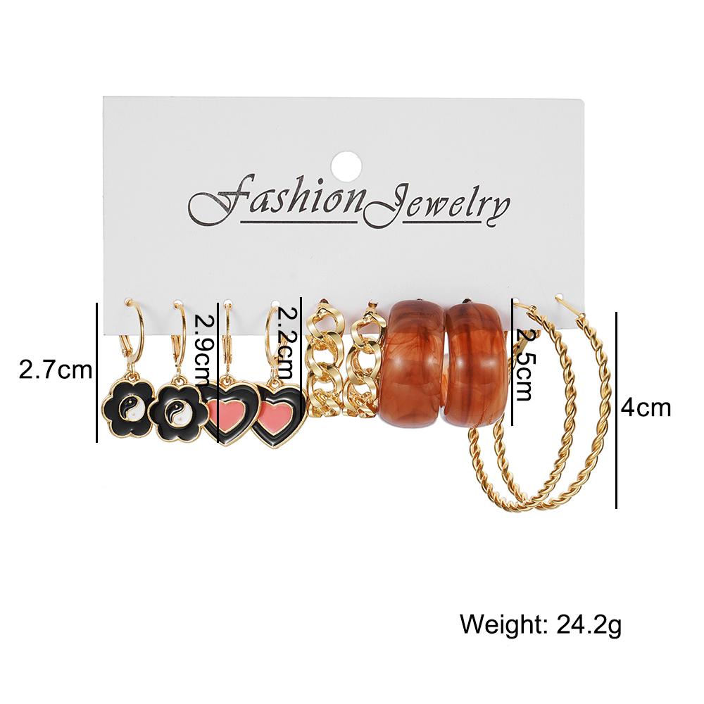 Love Lovely Earrings Women's Versatile Earrings Party LARGE PENDANT Hollowed Out Elegant Fashion Earring Set