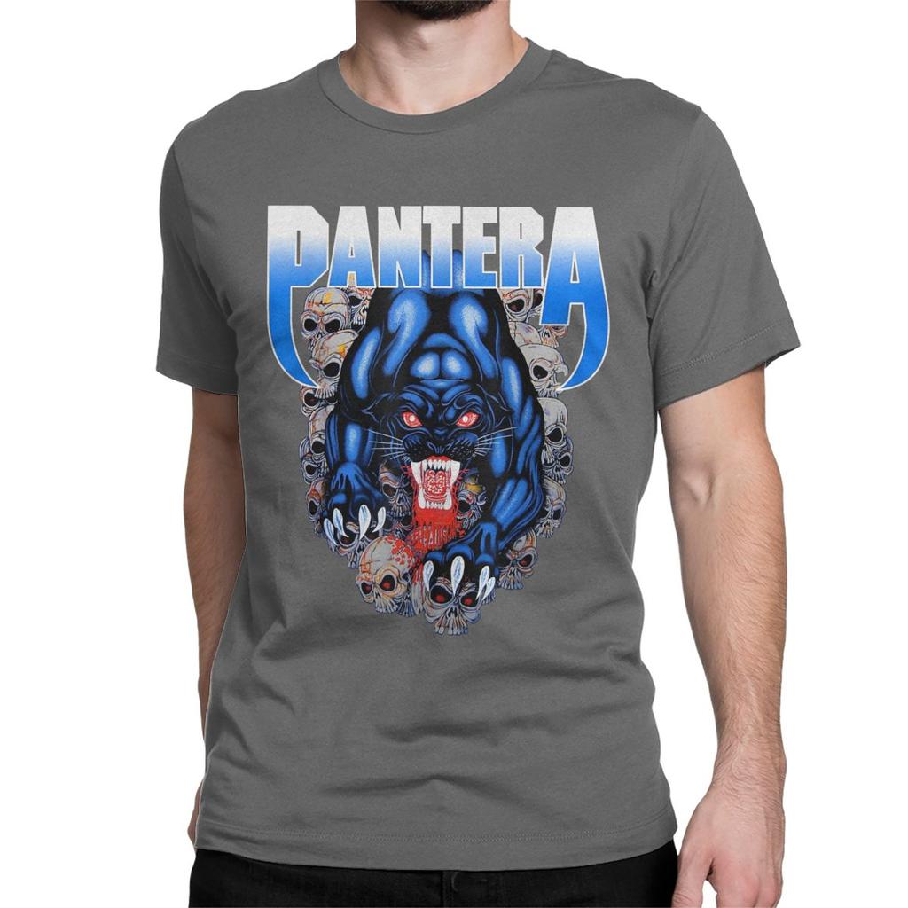 Men Women Black Panther Metal Band Rock T Shirts Pantera 100% Cotton Clothing Short Sleeve Crewneck Tee Shirt Summer T-Shirt