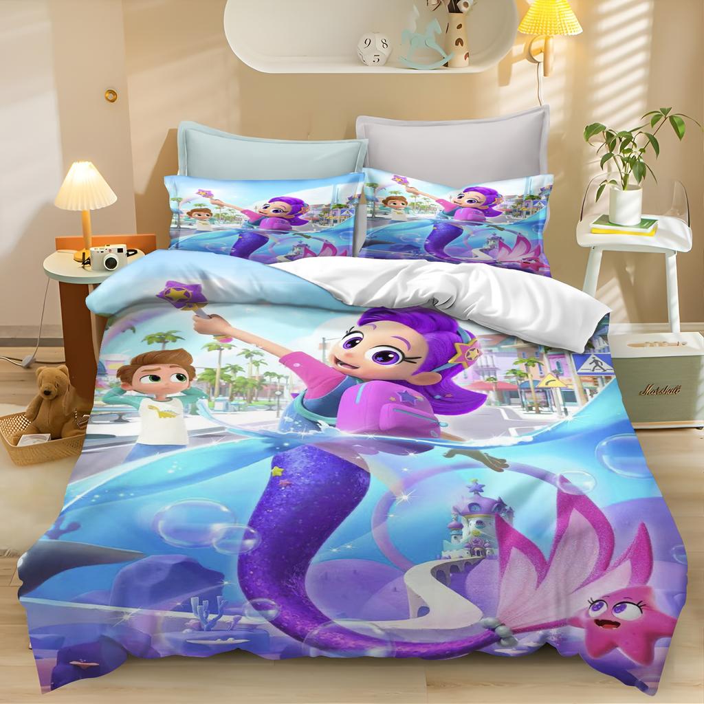 My Classmate Is A Mermaid 3-Piece Duvet Cover Set Printed Home Co-Branded Mattress Bedding Set - Queen Size