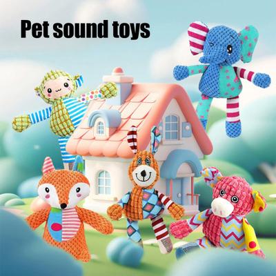 Juguete de Peluche Chirriante para Perros Animal de Peluche Suave Juguete para Masticar Perros Lindo Zorro de Peluche Elefante Juguete Mantener a los Perros Ocupados para Masticadores Agresivos Perros Pequeños Medianos