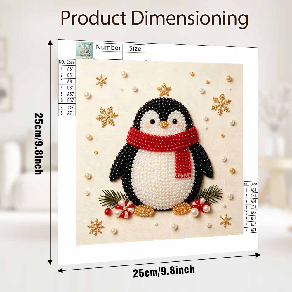 Pearl painting penguin Christmas art kit DIY handmade home decor painting