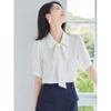 Women's Short Sleeve Bow-Tie Professional Blouse