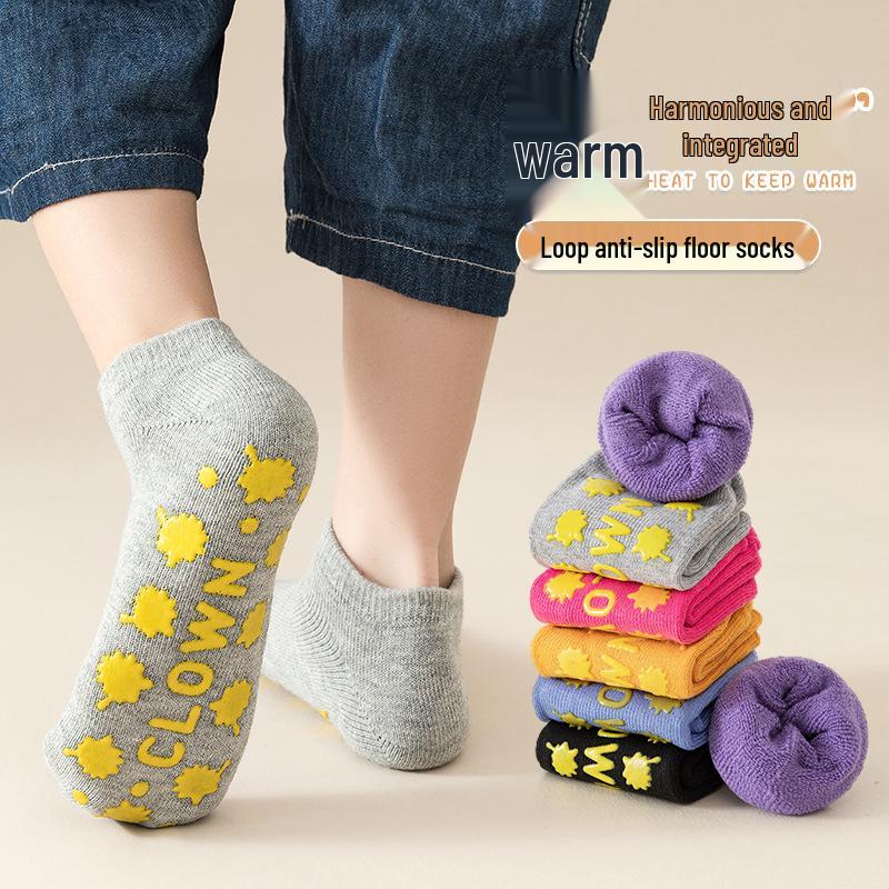 Thick Terry Loop Non-Slip Parent-Child Walking Socks for Early Education and Indoor Play
