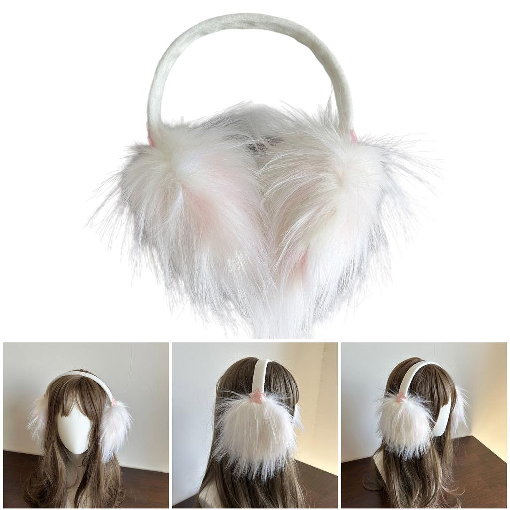 Bowknot Plush Ear Muffs for Cold Weather Fashion Ear Protective Ear Warmers Thick Furry Ear Muff for Women Skiing Hiking