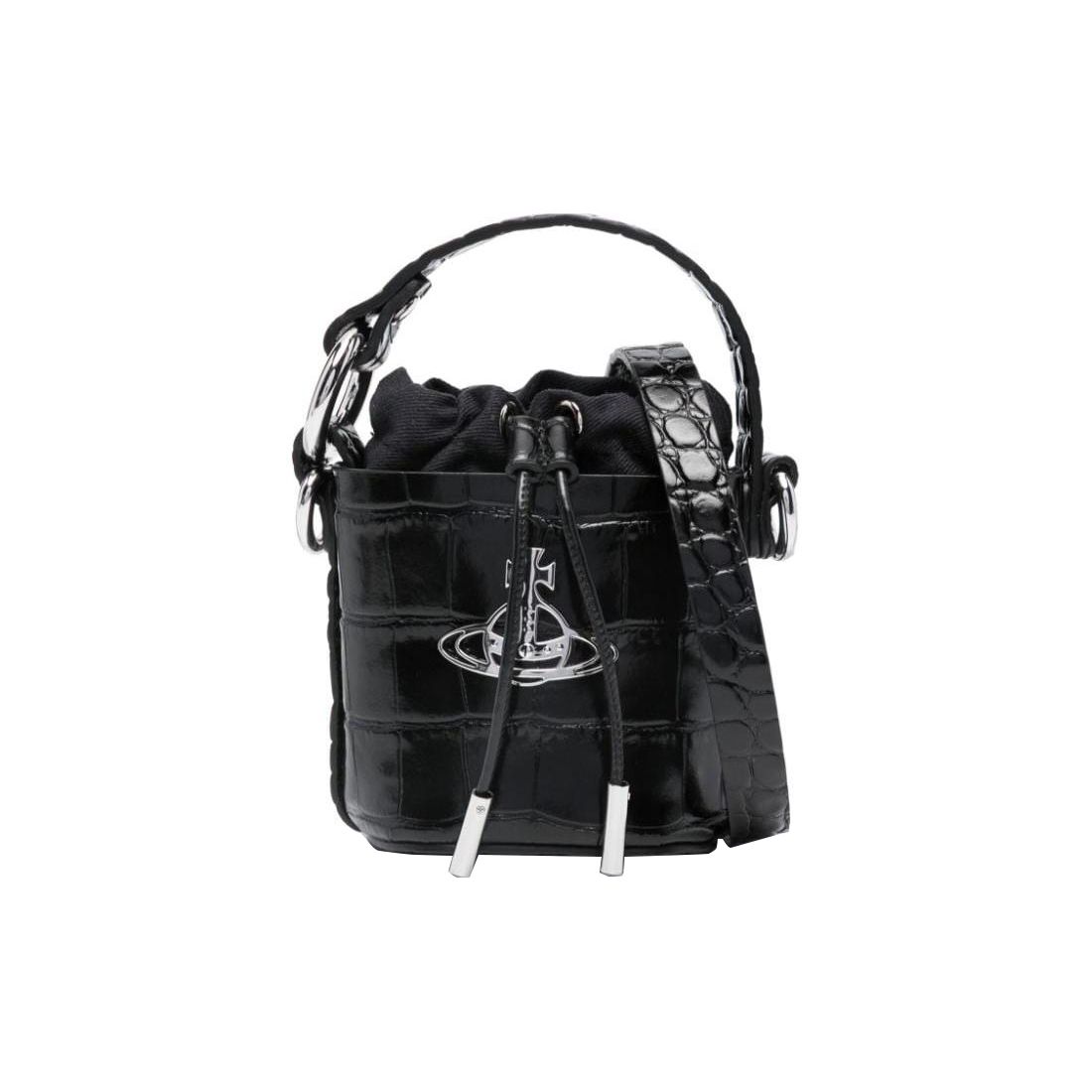 

VIVIENNE WESTWOOD Daisy Iconic Planet Logo Bucket Bag Women Bags Black 5202006CUL0039PFN401 Basic Set (Bag+Dust Bag)