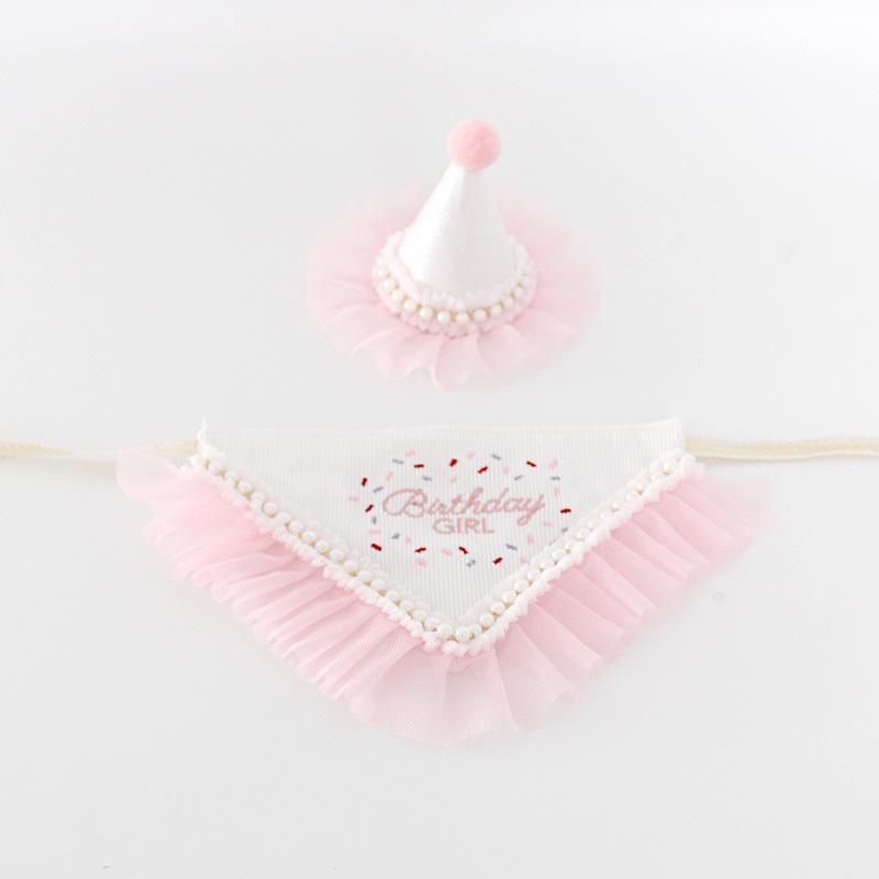 INS Pet Supplies Dog Birthday Saliva Towel Party Pet Triangle Scarf Cat Cat Dog Cute Lace Lace Lace Bib Pet Accessories