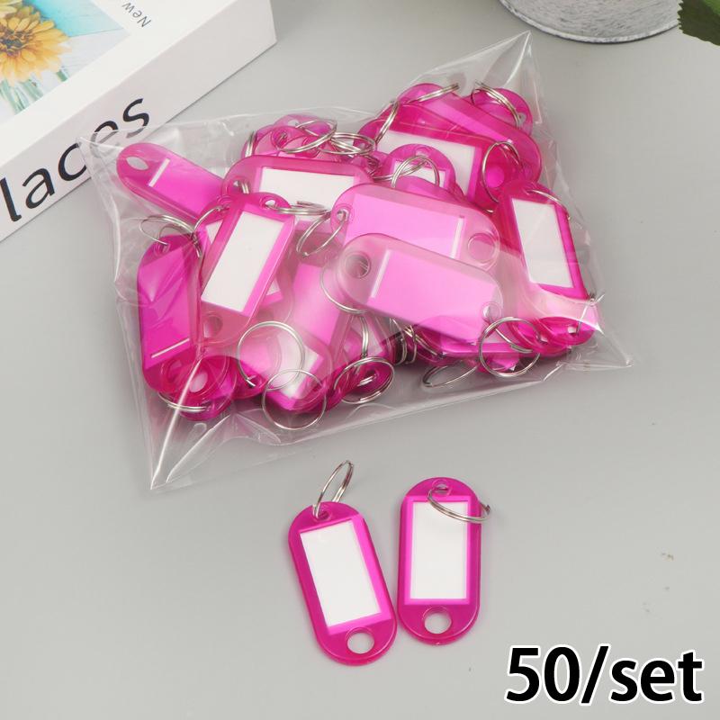 50 PCS Plastic Key Tags Split Ring ID Label Keychains for Organizing Locker Mailbox Apartment Office Home Keys