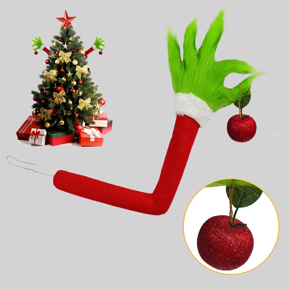 Grinch Apple Christmas Arm Decorations - Cute & Funny Masquerade Props