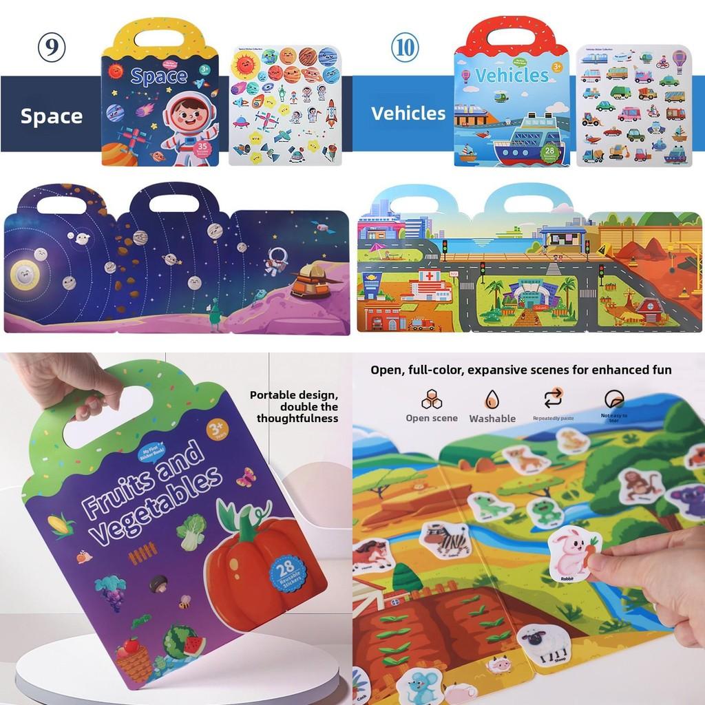 Childrens Sticker Book With Ocean And Dinosaur Scenes For Early Education And Focus Development