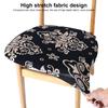 Chair Seat Cover with Elastic Straps Wear Resistant Scratch-proof Waterproof Print Dining