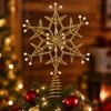 New Year Snowflake Pearl Tree Topper Star DIY Christmas Decoration Festival Iron Art Ornament