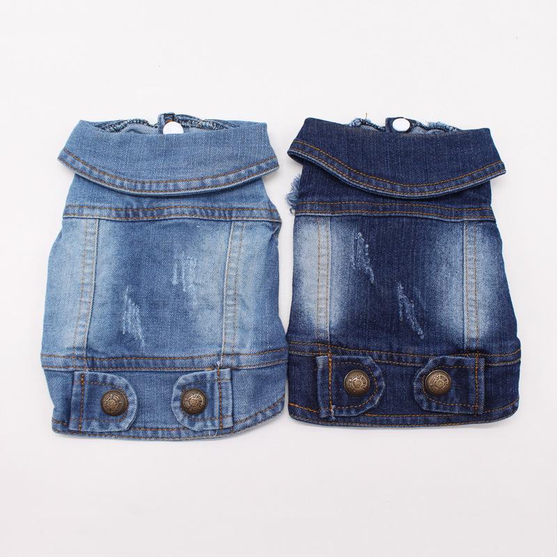 Vintage Distressed Denim Vest for Dogs: Teddy, Poodle & Bichon Frise - Stylish Spring/Autumn Pet Tank