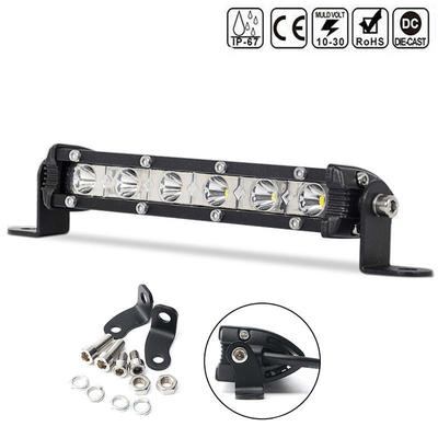 7" 30w přímá tenká LED světelná lišta s jednořadým záplavovým bodovým paprskem SUV 4X4 terénní LED pracovní světlo