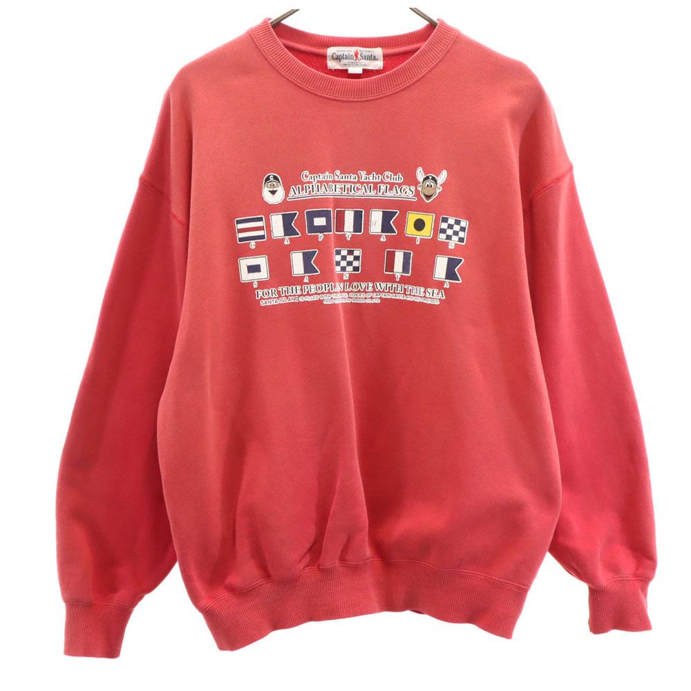 

CAPTAIN SANTA made in Japan Long sleeve sweat trainer M Red Men s Used