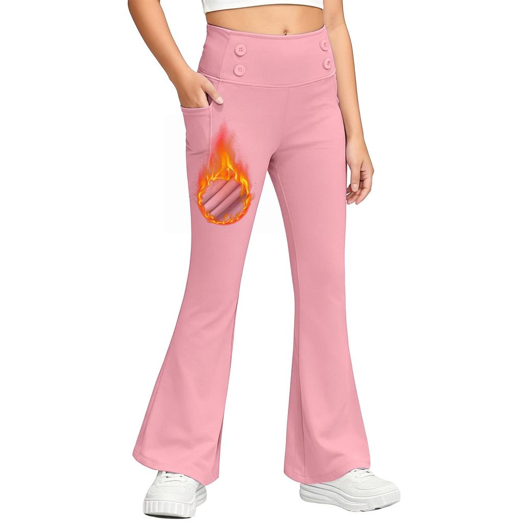 Children's Fashionable Color Cute Girls Casual Sports Yoga Pants Cropped Pants Leggings