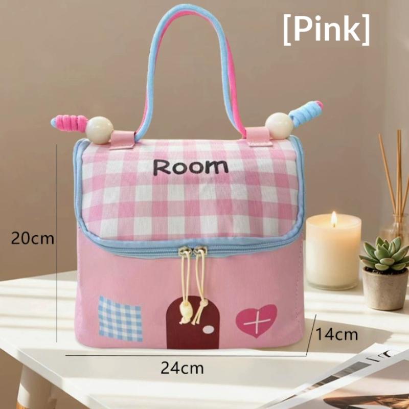Dopamine Large Cosmetic Bag with House Shape Waterproof for Travel розовый