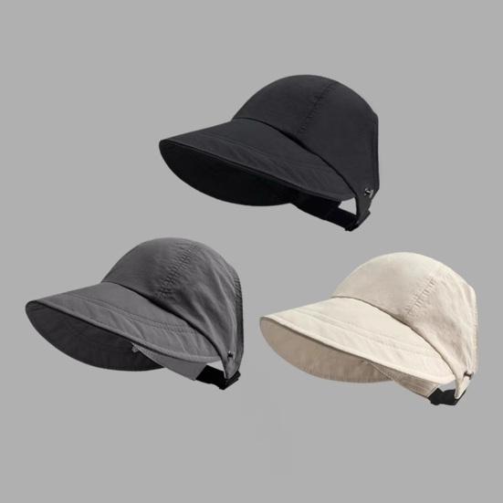 Sun Hat Adjustable Back Buckle Extended Brim Hollow Top Design Ponytail Hat Summer Outdoor Activities Sun Protection Hat