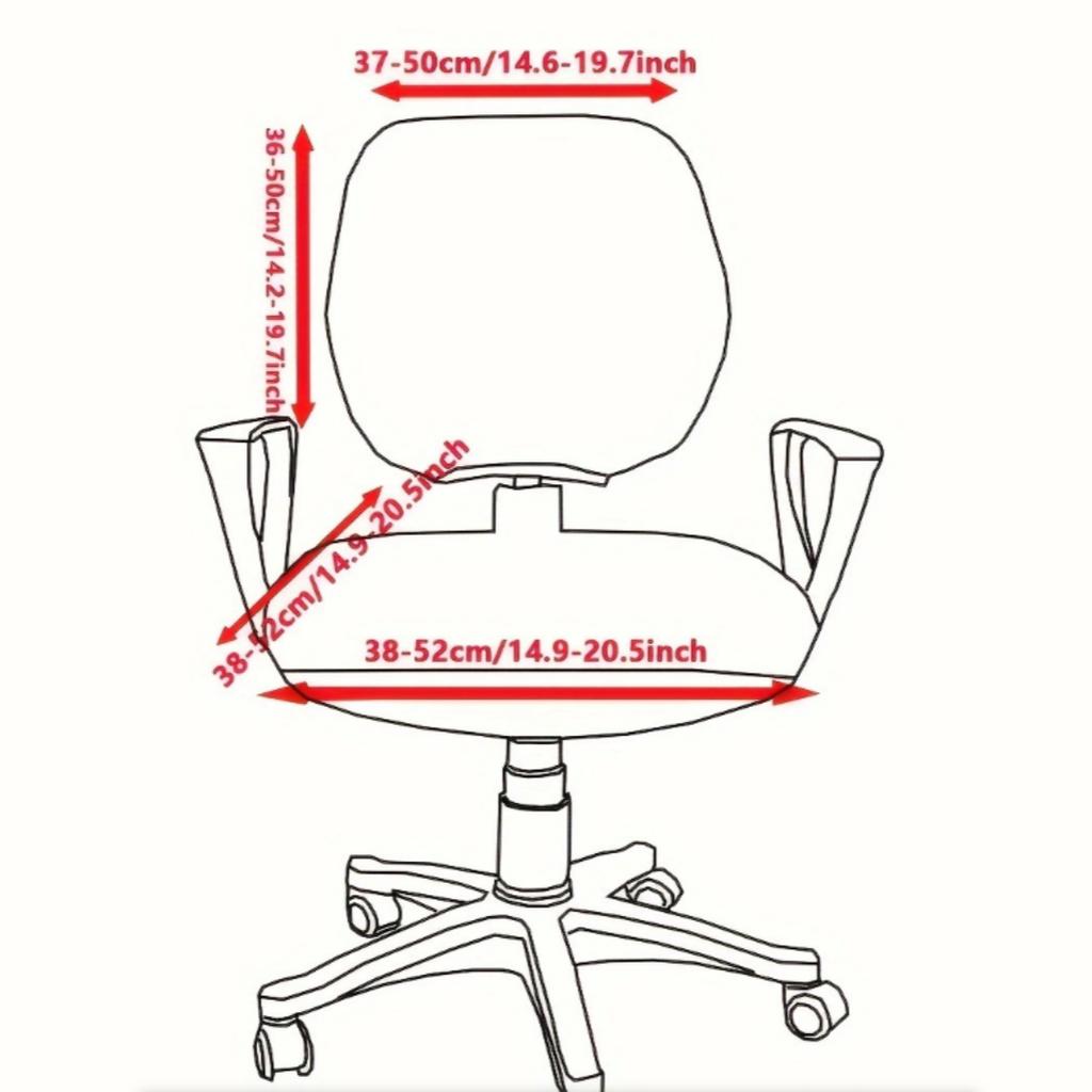 1set Milk Fiber Office Desk Chair Cover 2-Piece Stretch Elastic Computer Chair Slipcover Proof Dustproof Chair Protector