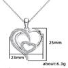 Mom I Love You Engraved Double Heart Pendant Necklace with Sparkling Stone Border Sentimental Mother Jewelry for Women