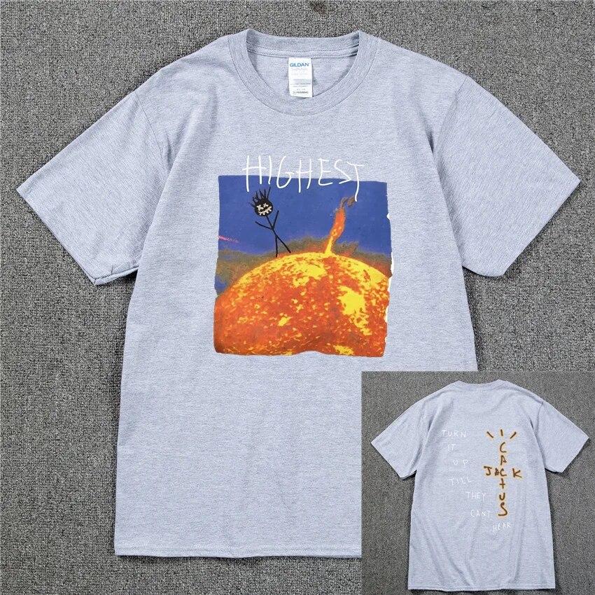 2022 Brand New Cactus Jack Luxury Unisex Cotton T Shirt Hip Hop Unisex Women Print Couple Lovers Harajuku T-Shirts Rainbow Tshirt