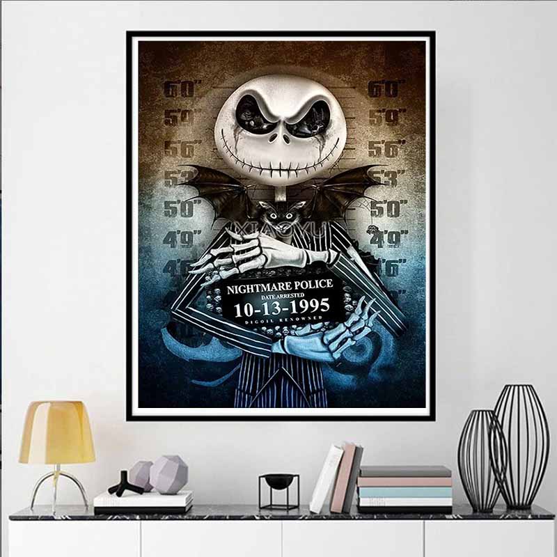 Disney Diamond Painting Jack Skellington Prison Photo Themed Artwork Cartoon 5D Diamond Cross Stitch Mosaic Home Decor Gift