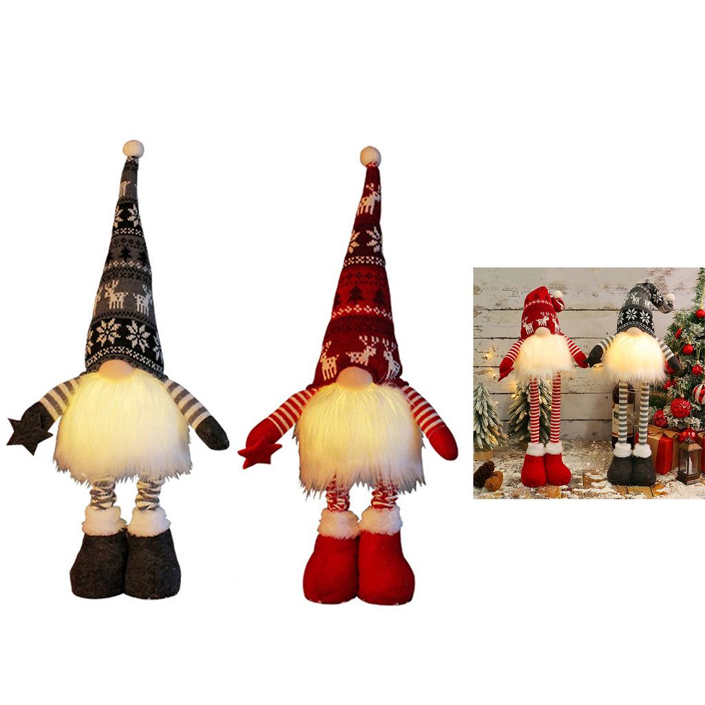 Christmas Gnomes Glowing Faceless Dolls Plush Dwarfs Decorations Handmade Scandinavian Tomtes Ornament New Year Decor