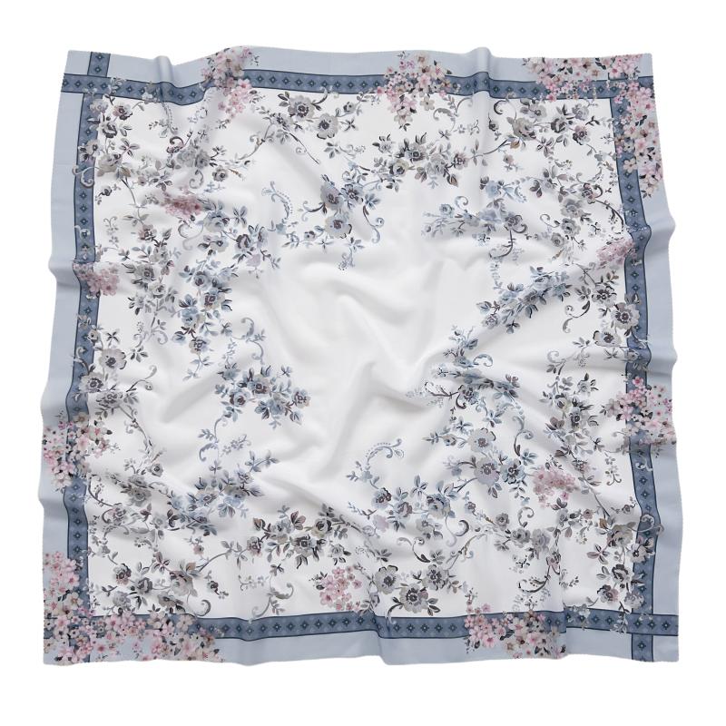 48Colors Malaysia Tudung Bawal Flower Print Hijab Laser Cut Edge Headscarf Premium Cotton Voile Soft Fashion Muslim Square Scarf