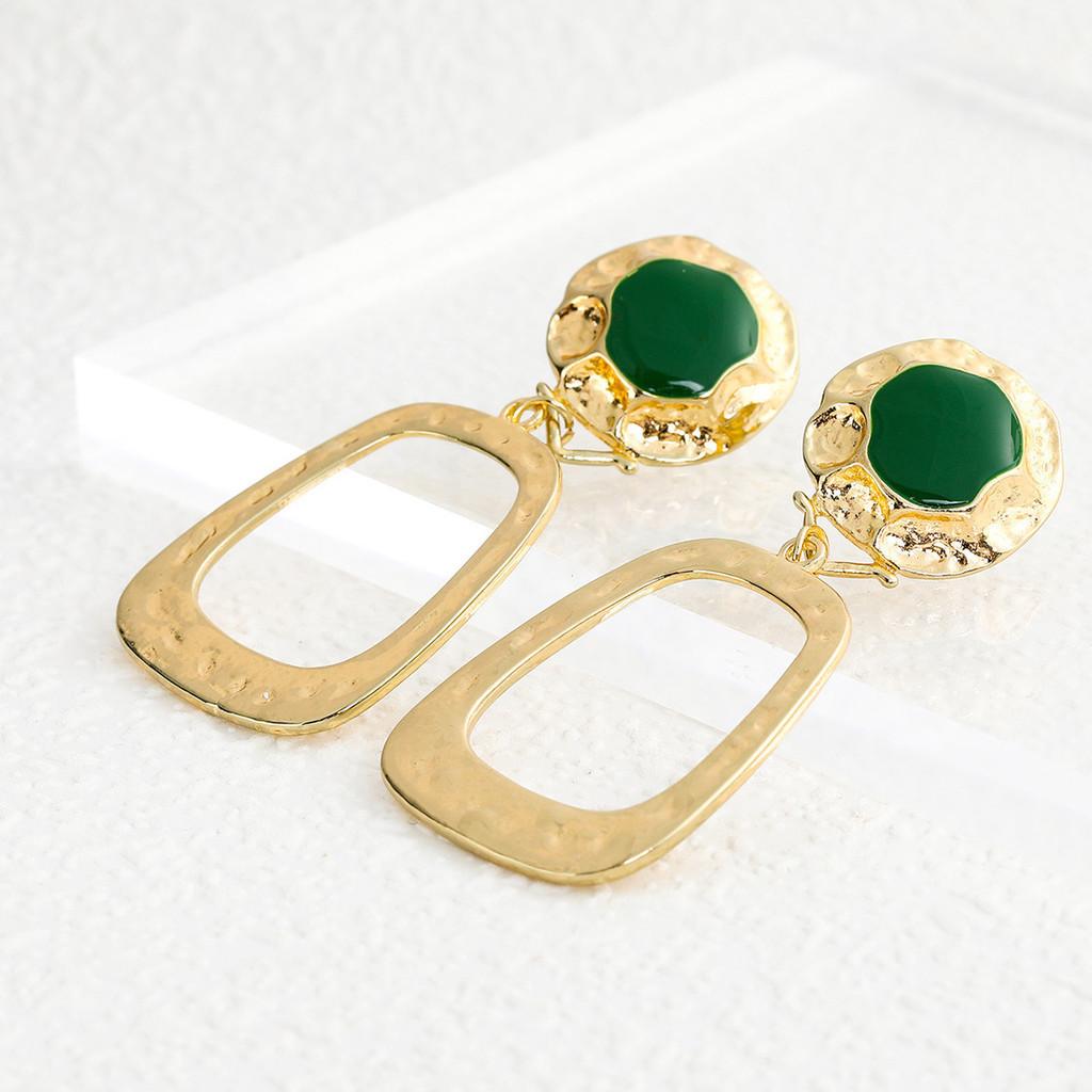 Elegant Gold Geometric Earrings Chic Alloy Design For Women Perfect Street Style