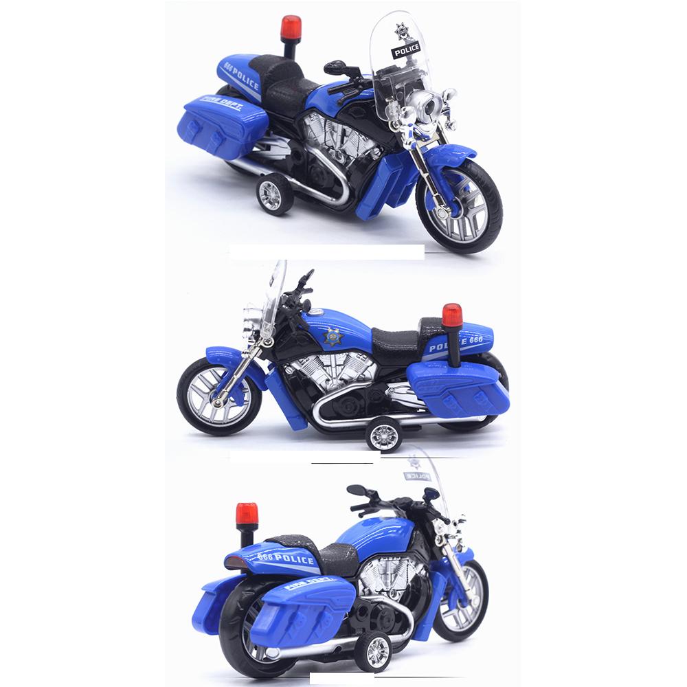 1/12 Police Motorcycle Toy Car Model Child Pull Back Motorbike Toy