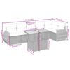 7-teiliges Gartensofa-Set mit Kissen Schwarzes Poly-Rattan