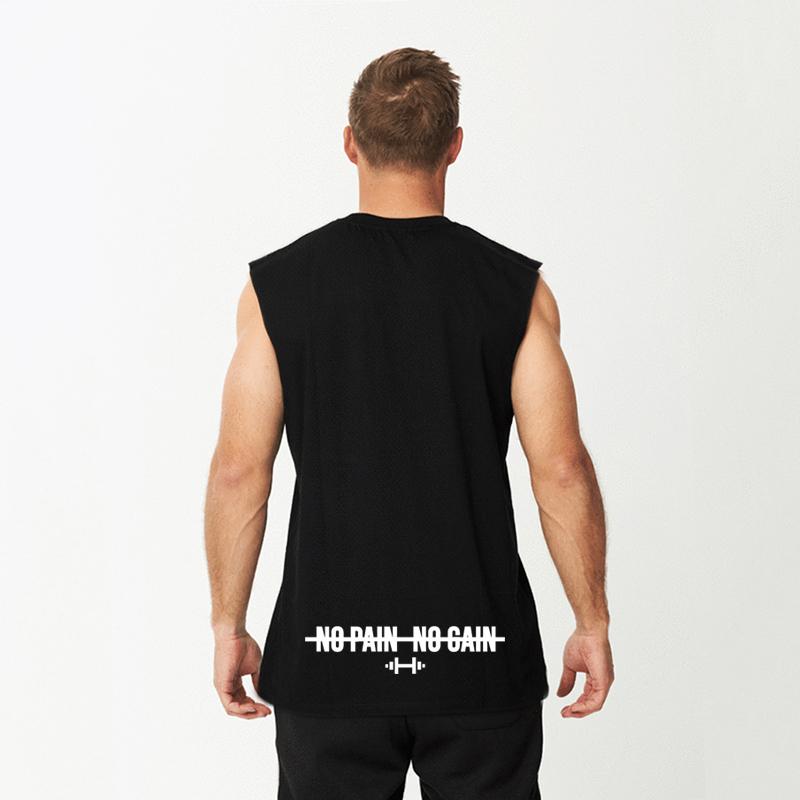 Muscleguys Mens Bodybuilding Loose Breathable Tank Tops Summer Mesh Quick Dry Training T-Shirts Gym Fitness Sleeveless Running Sport Vests M чёрный