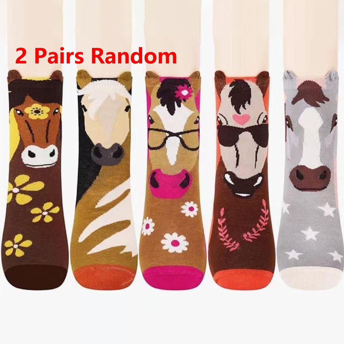 

Жіночі шкарпетки до середини ікри, осінньо-зимовий стиль, модні та персоналізовані комічні шкарпетки до середини ікри з малюнком поні, шкарпетки для вуличної моди One Size