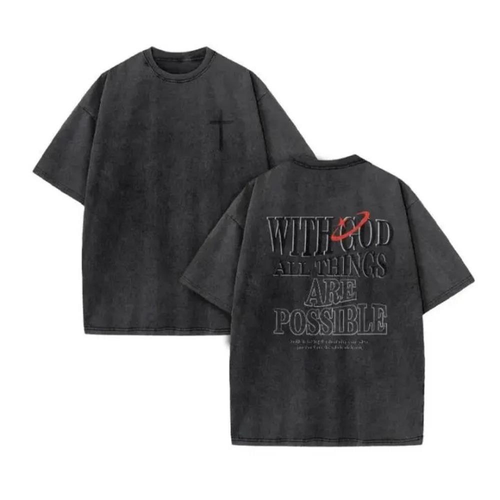 Christian Men Women Washed Graphic Print T Shirt Version Casual T Shirt Cotton Christian Vintage T Shirt Harajuku Style