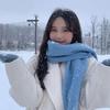 Winter Scarf Women Luxury Autumn Winter Cashmere Scarf Thickened Warm Shawl Classic Tassels Fluffy Scarf Solid Color Soft Shawl