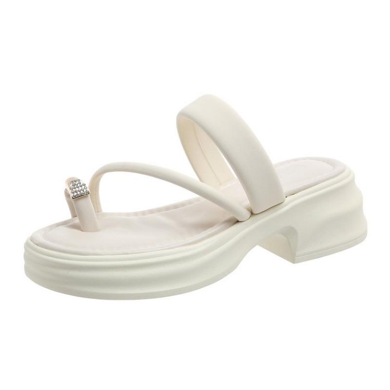 Fashion Flat Shoes Female Ladies' Slippers Platform Slipers Women Med Rubber Flip Flops 2025 Soft Hawaiian Slides Rome Scandals PU