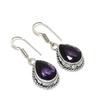 Natural Amethyst Gemstone 925 Sterling Silver Jewelry Earring 1.46" AE-11955